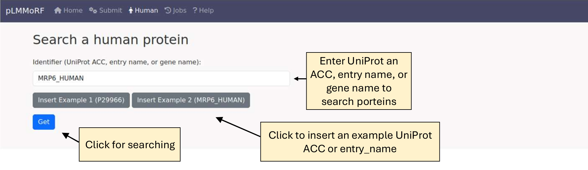 Search Human Page Screenshot